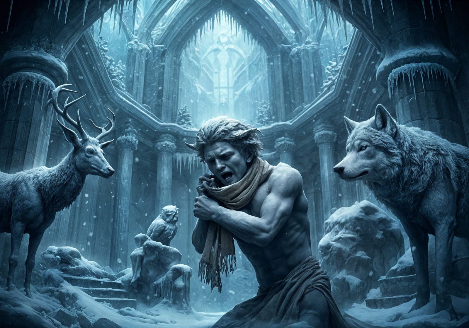 Frozen Majesty: A Haunting Narnian Castle Scene