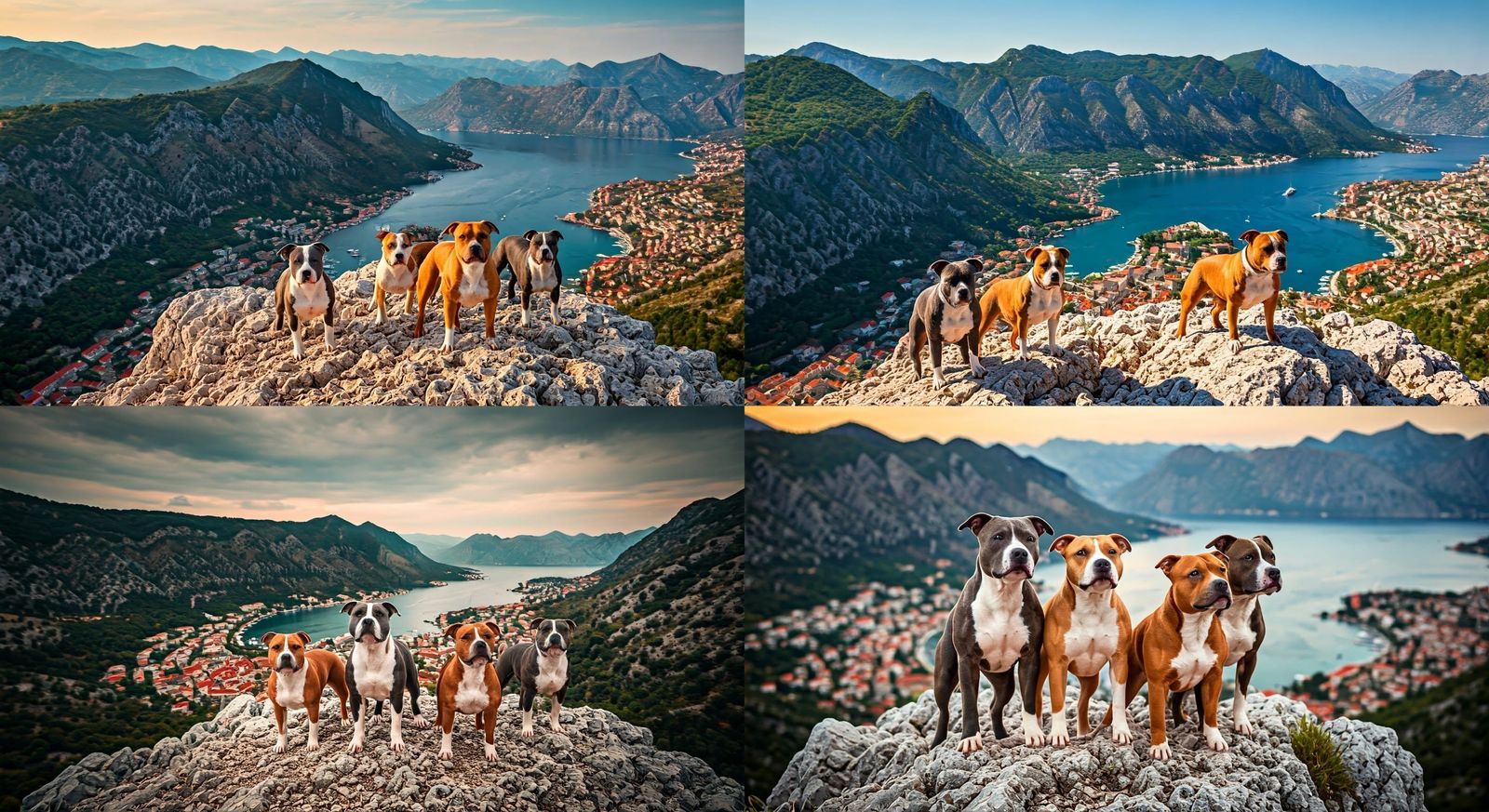 Majestic American Staffordshire Terriers on Mount Lovćen