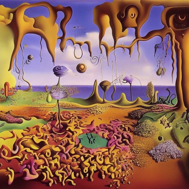 Surreal Secret Flower Garden in Dali Style