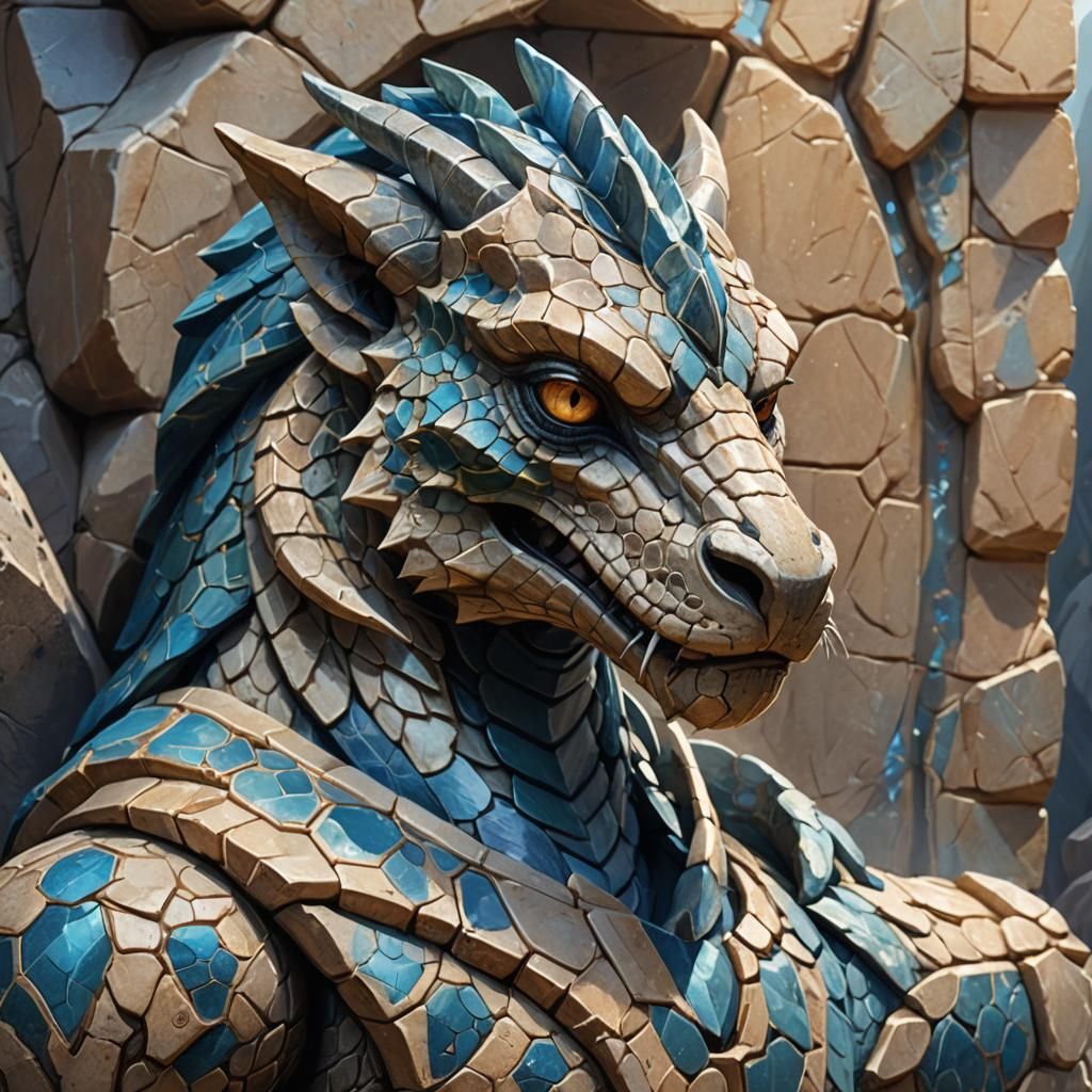 Stone Creature Concept Art in Cool and Warm Colors