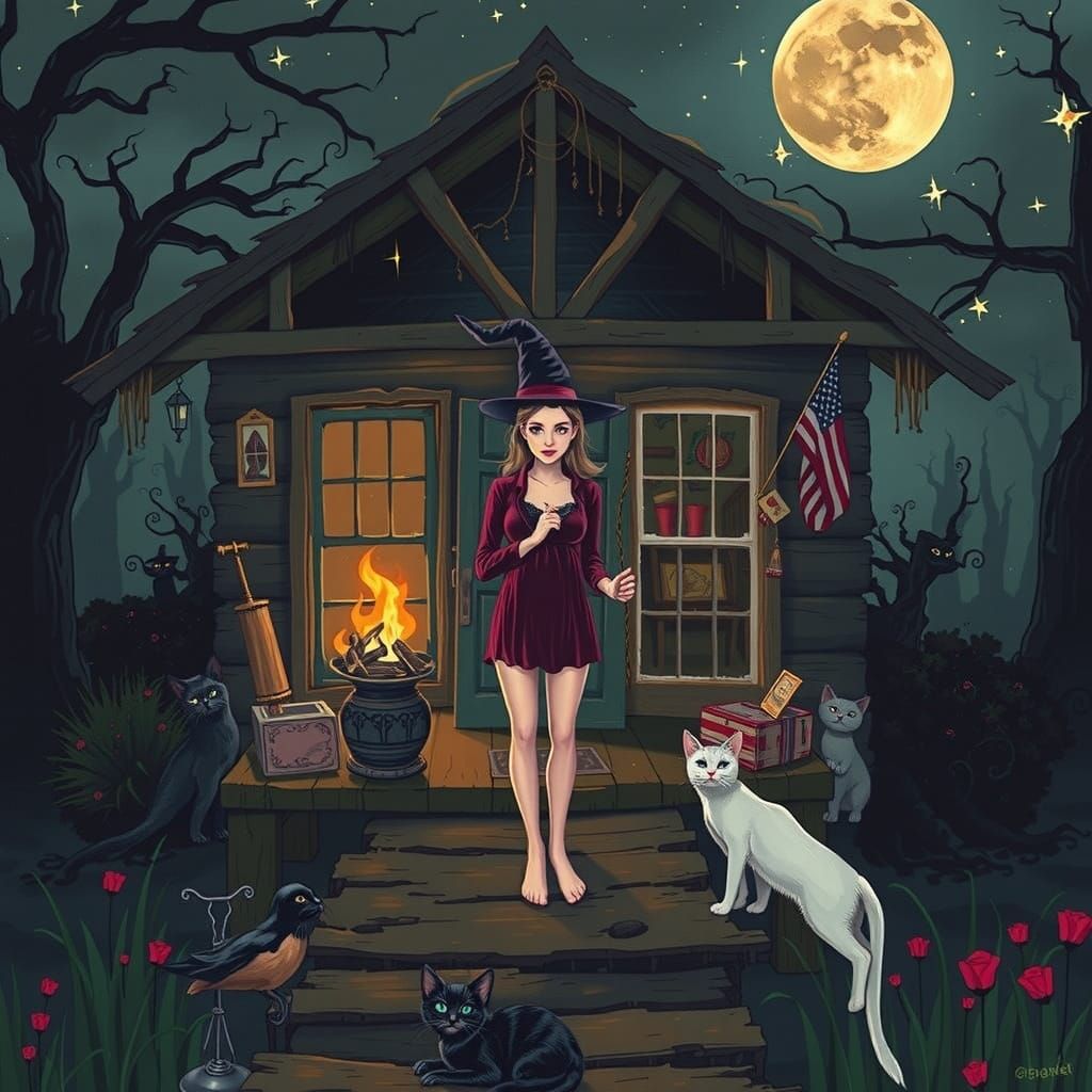 Mystical Moonlit Night in Louisiana's Marsh Land