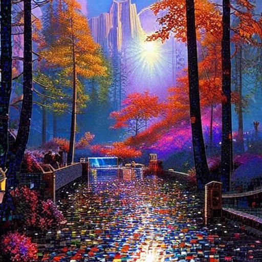 Dazzling Mosaic Waterfall Gemstone Wall Art