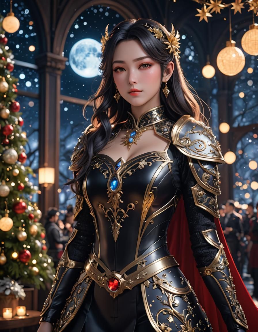 Lava Ballroom Anime Character with Moon Bokeh