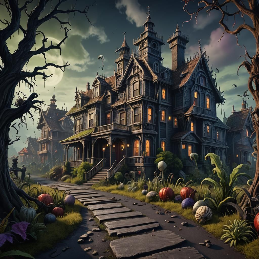 Beetlejuice Detailed Matte Painting in Deep Color