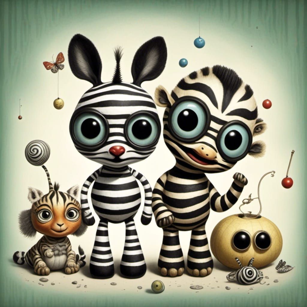 Cute Googly-Eyed Toys in Storybook Illustration