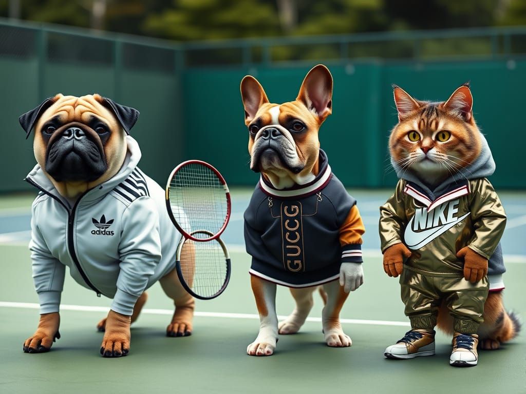Anthropomorphic Animals Compete in Wimbledon Finals