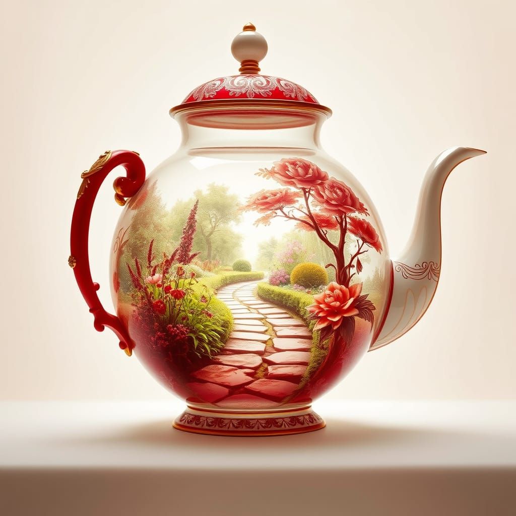 Elegant Victorian Teapot Transports to English Garden Oasis