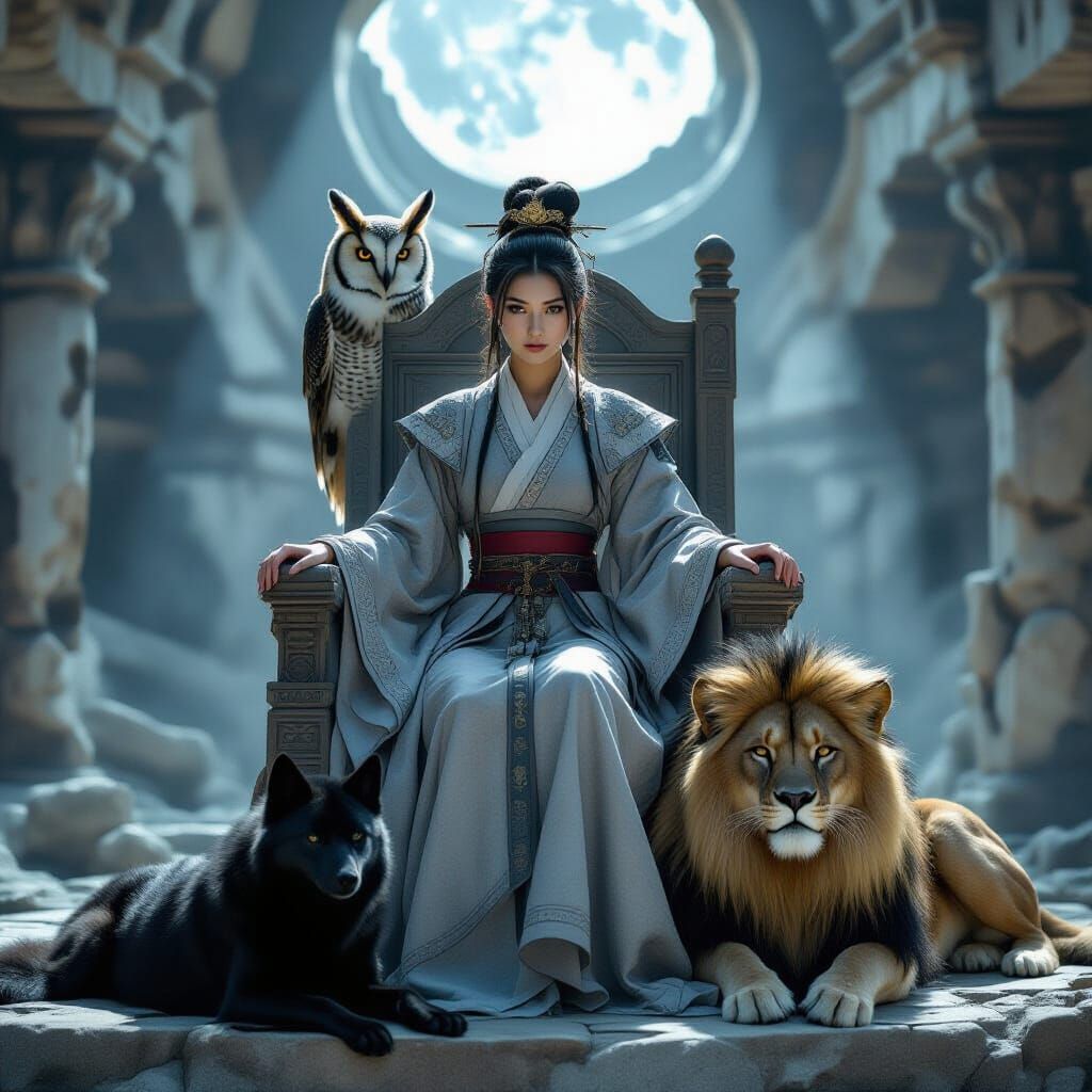 Oracle Princess with Animals in Ruined Observatory