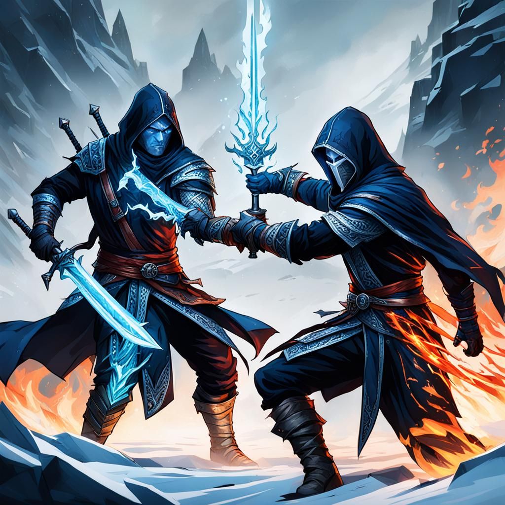 Fiery and Icy Shadow Assassins Duel