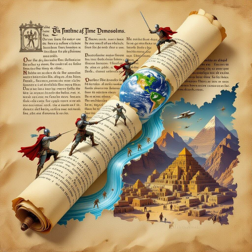 Time-Bending Scroll Reveals History Across Dimensions