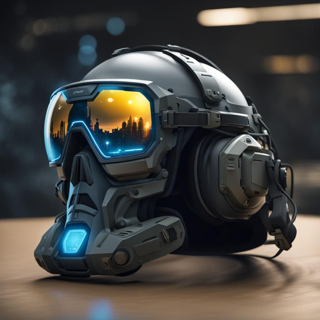 un casque de soldat du futur