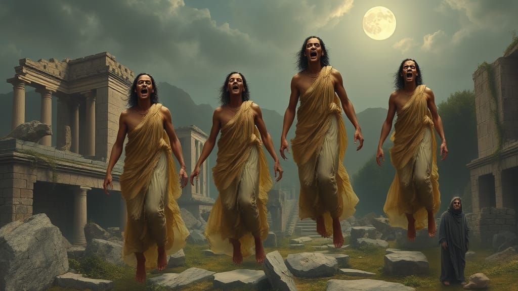 Ethereal Pompeii Spirits in Ruins