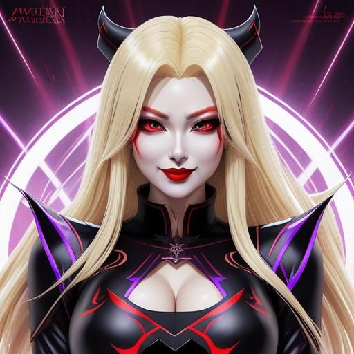Anime Style: Satanic Mage Girl with Blonde Hair