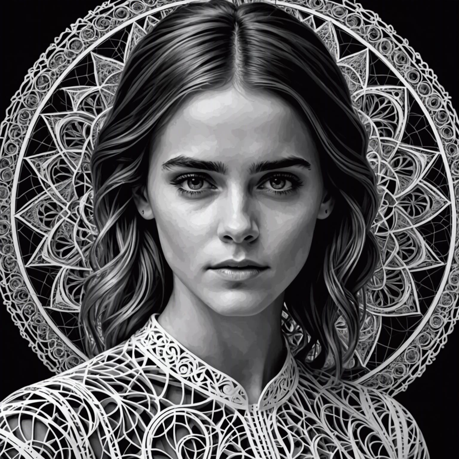 Emma Watson Portrait in Abstract Papercut Style