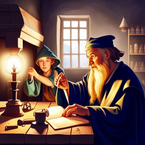 Wizard and Apprentice in Workshop
