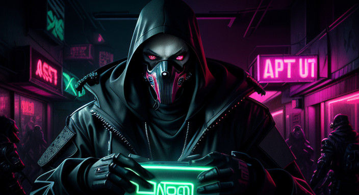 Cyberpunk Vigilante in Abandoned Neon Nightclub