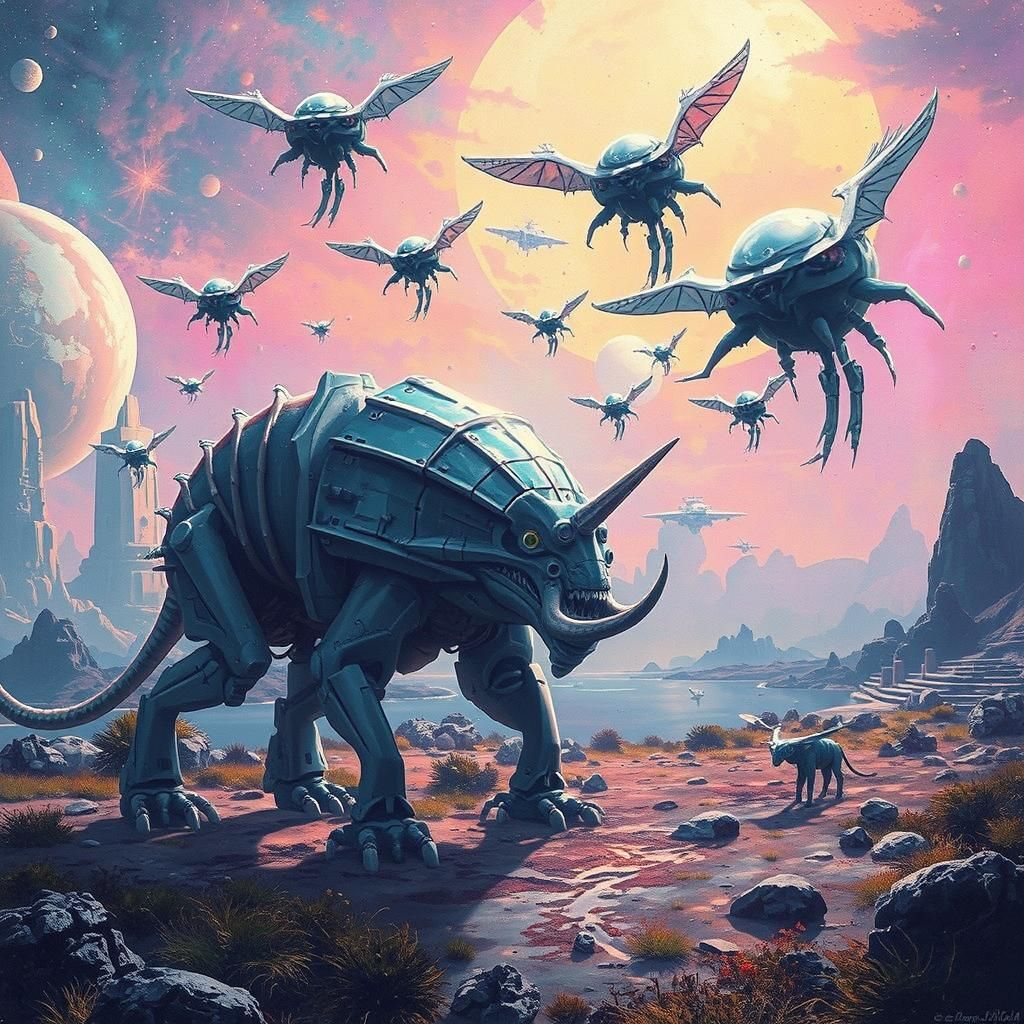 Galactic Menagerie in Cosmic Nebula