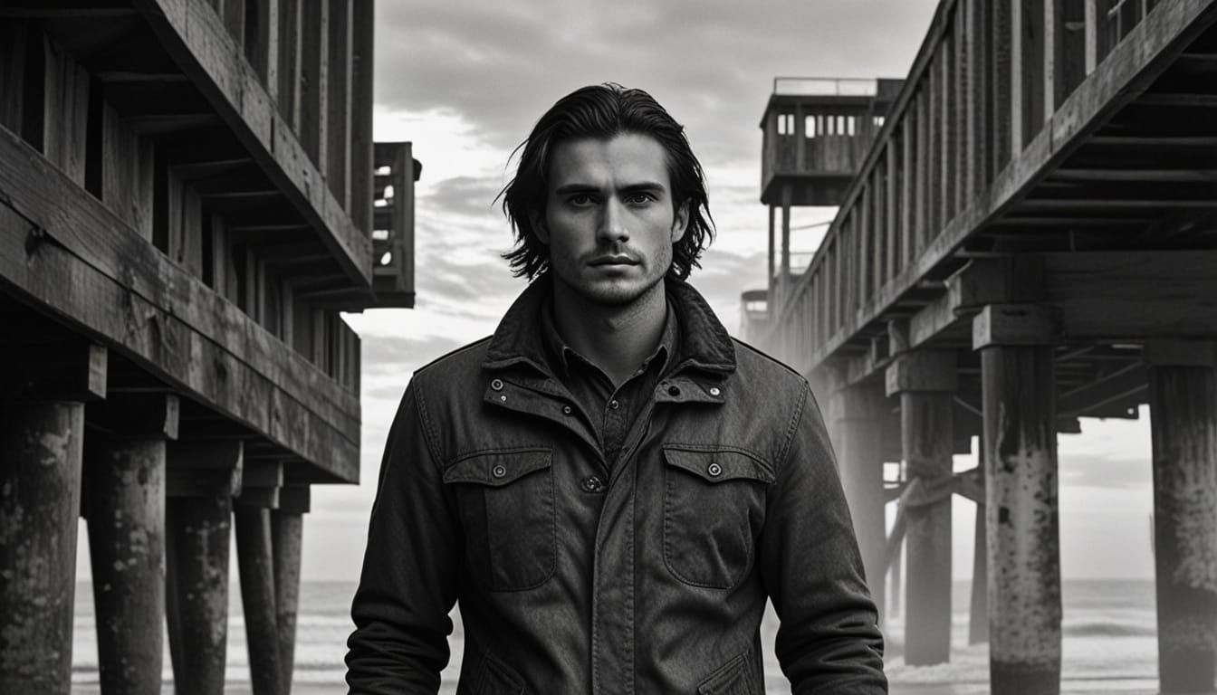 Sunrise Beach Scene Under Pier