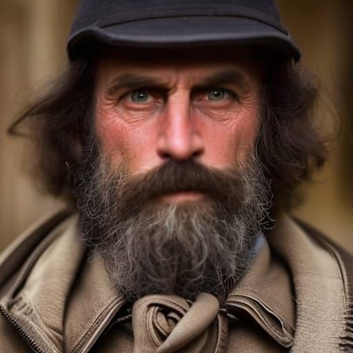 Grubby Old Sailor in Dark Tavern, Comic Book Art