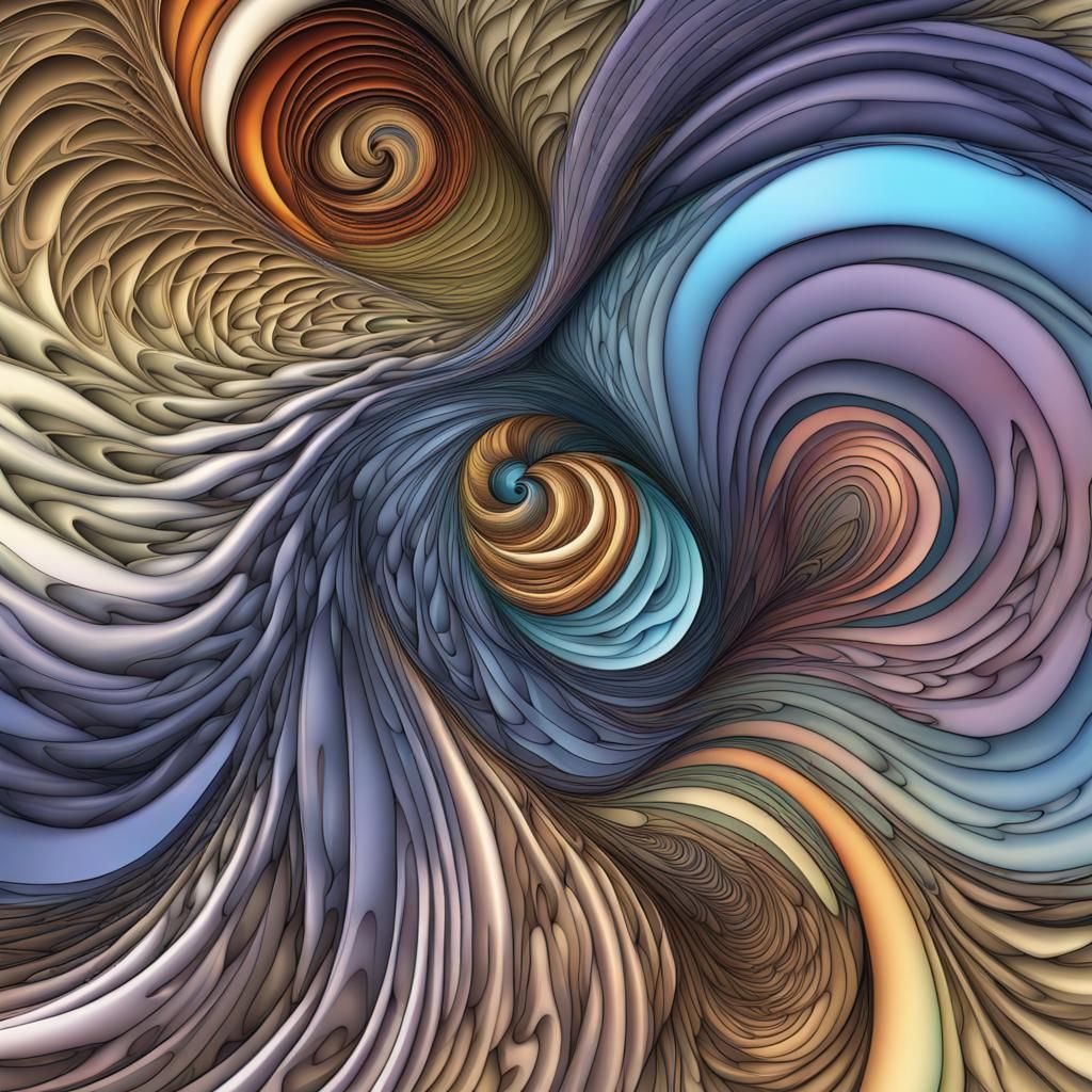 Abstract Fractal Art with Zentangle and 3D Shading