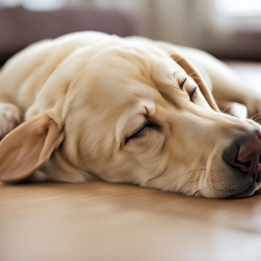Cute Golden Labrador Retriever Puppy Sleeping