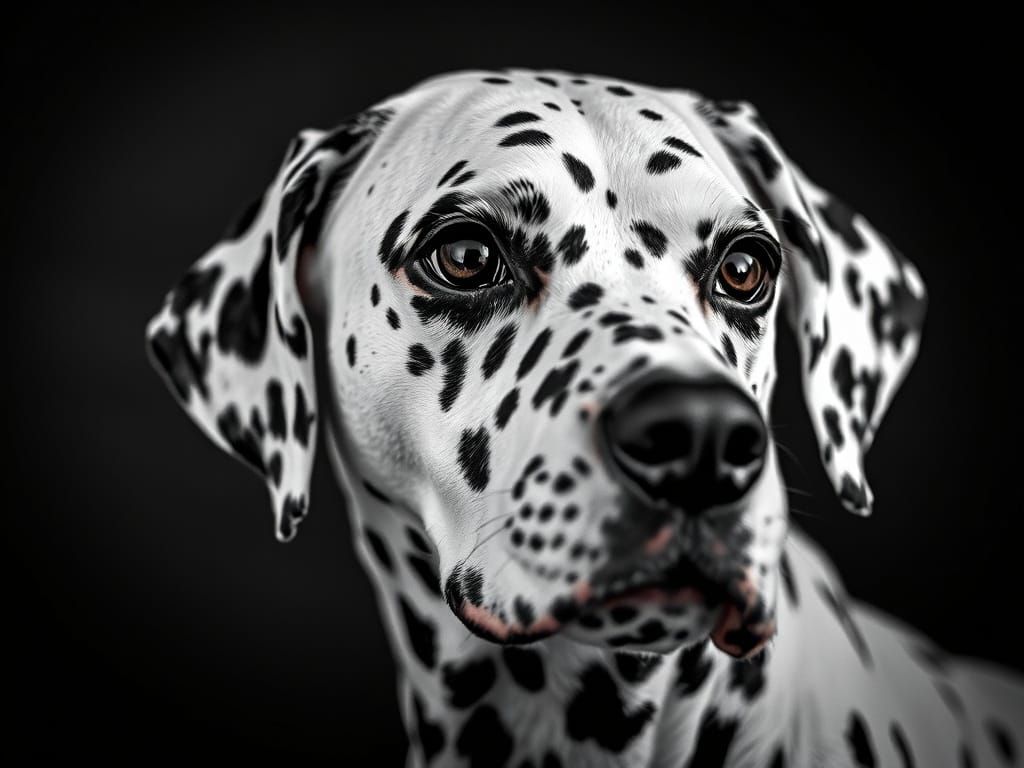 Dramatic Dalmatian Portrait in Ansel Adams Style