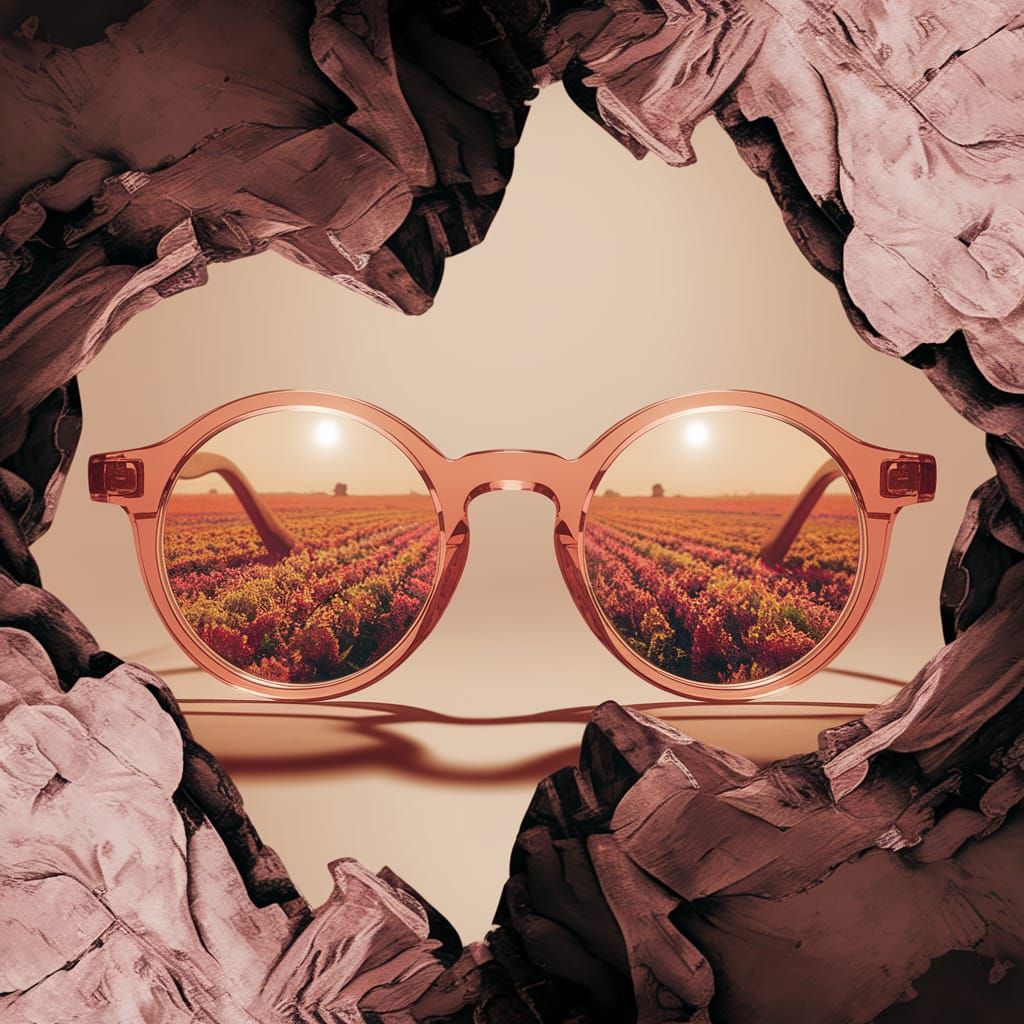 Rose-Tinted Glasses: Contrasting Realities in Golden Light