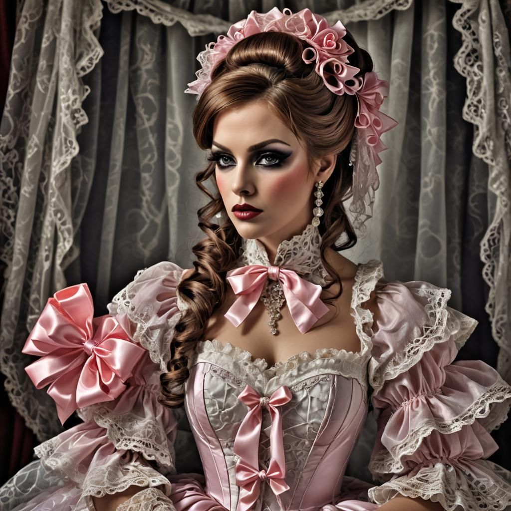 Elaborate Ribbons and Lace: A Hyperrealistic Close-Up