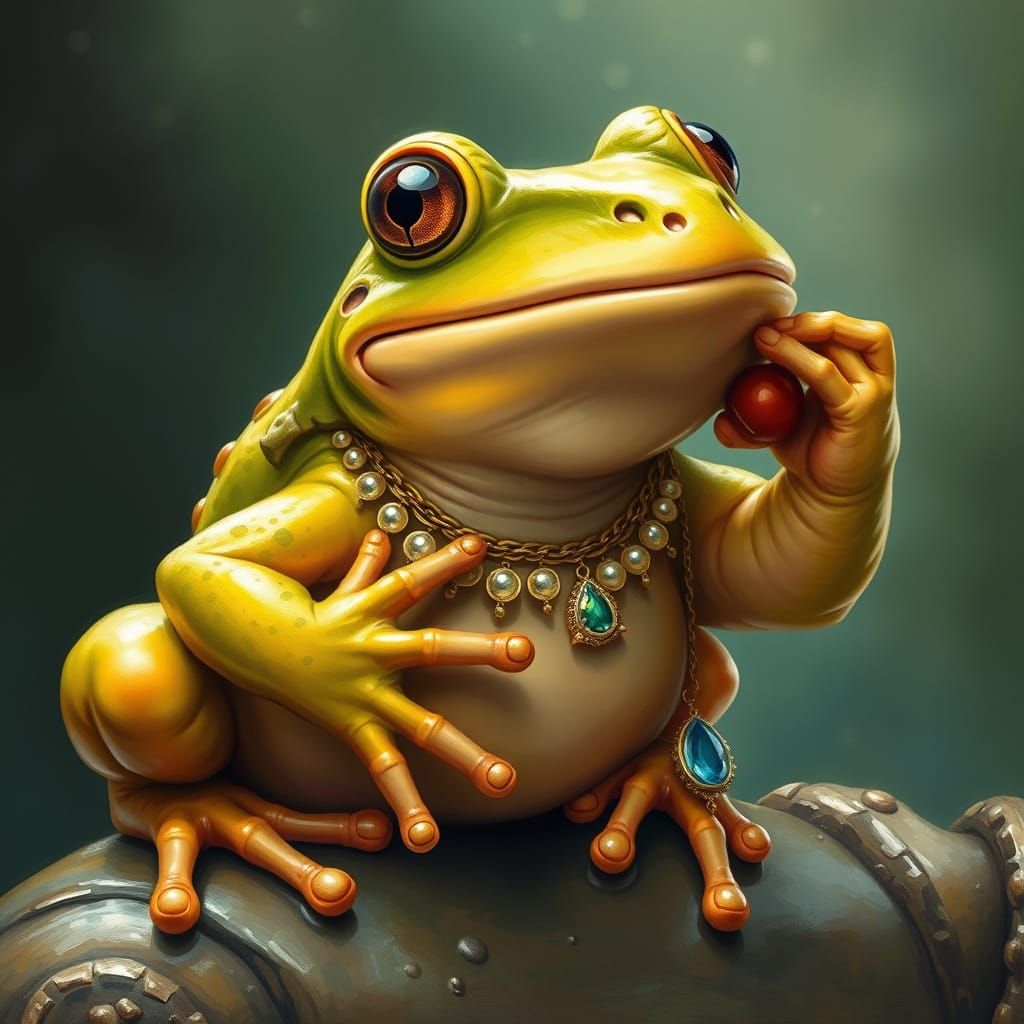 A Frog Adorned in Vibrant Jewels
