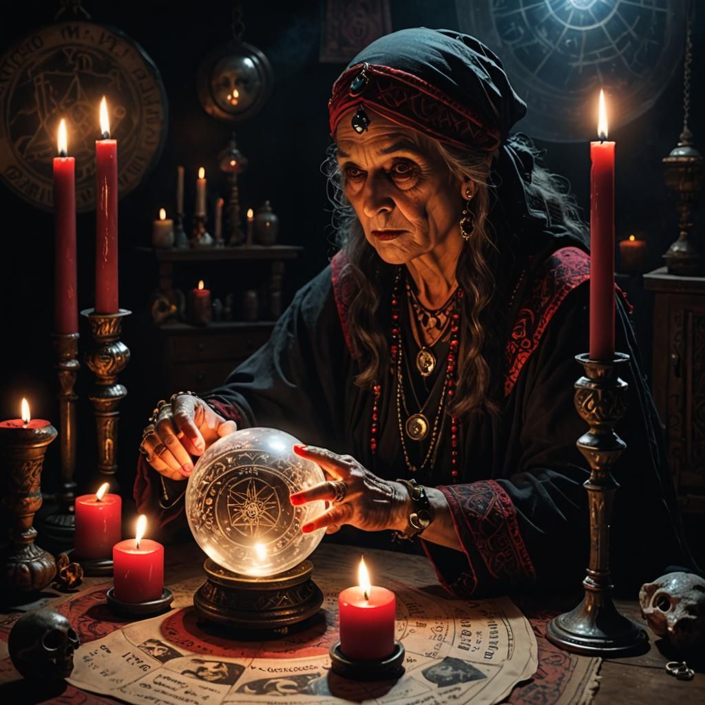 Gypsy Fortune Teller with Crystal Ball