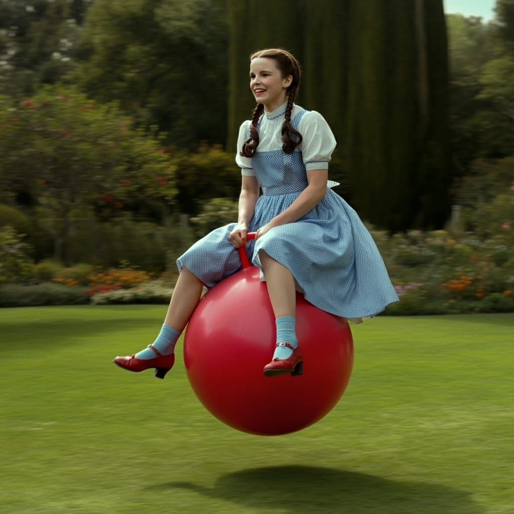 Dorothy Gale Bouncing on Hippity Hop Ball
