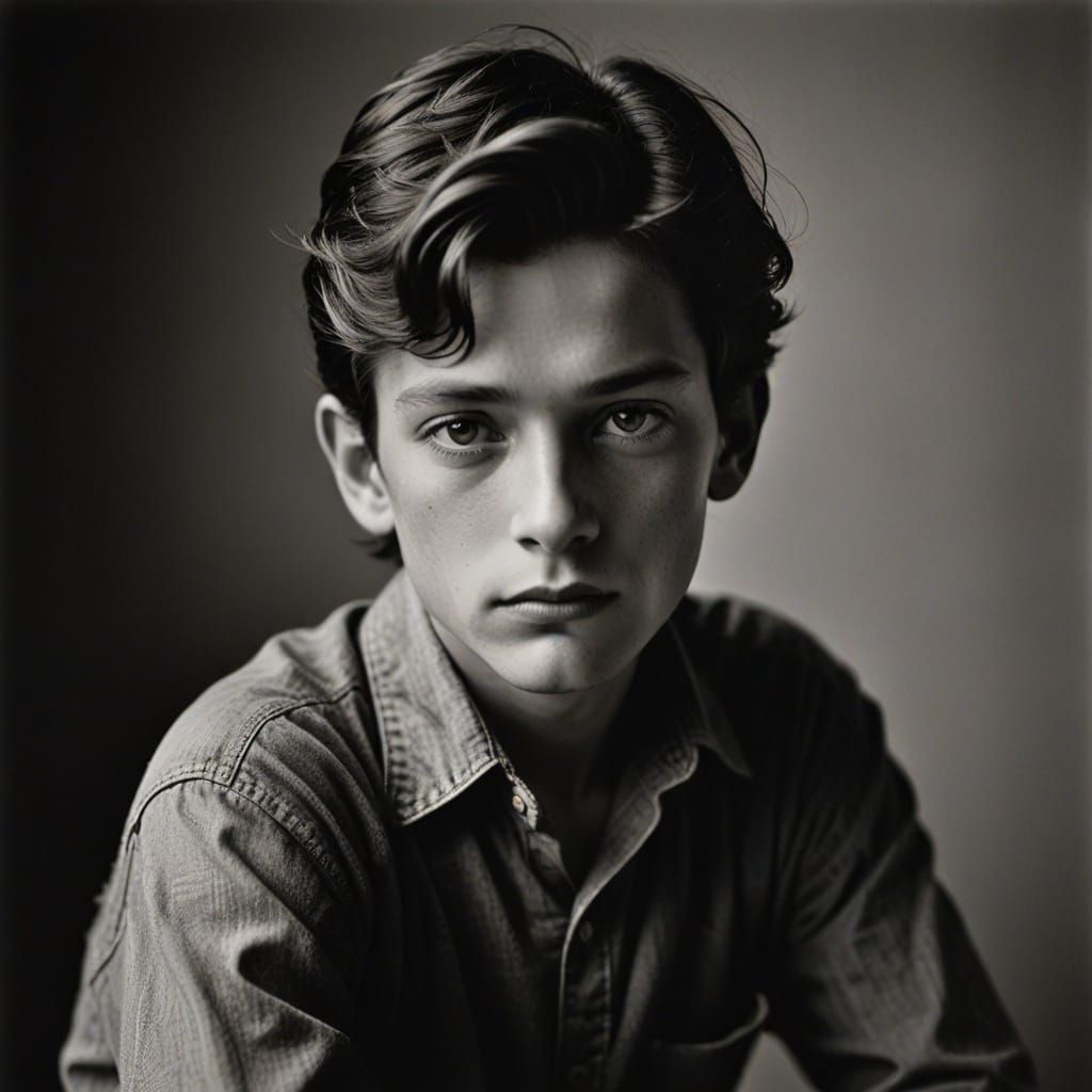 Monochrome photograph of Jackie Coggan boy film star of the early 20th century, publicity photo. in soft directional lig...