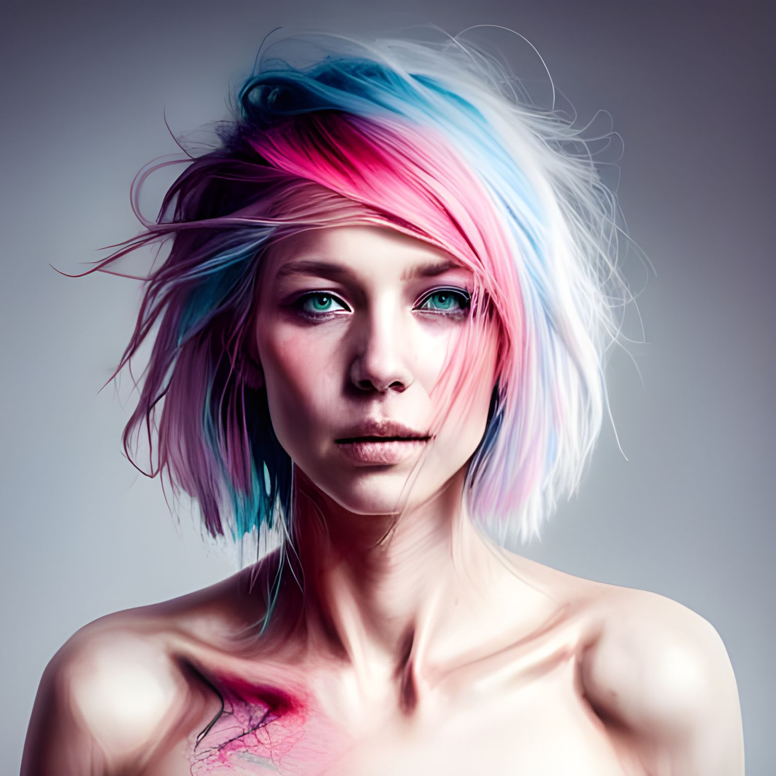 Neon Cyberpunk Hacker Girl with Pink Hair