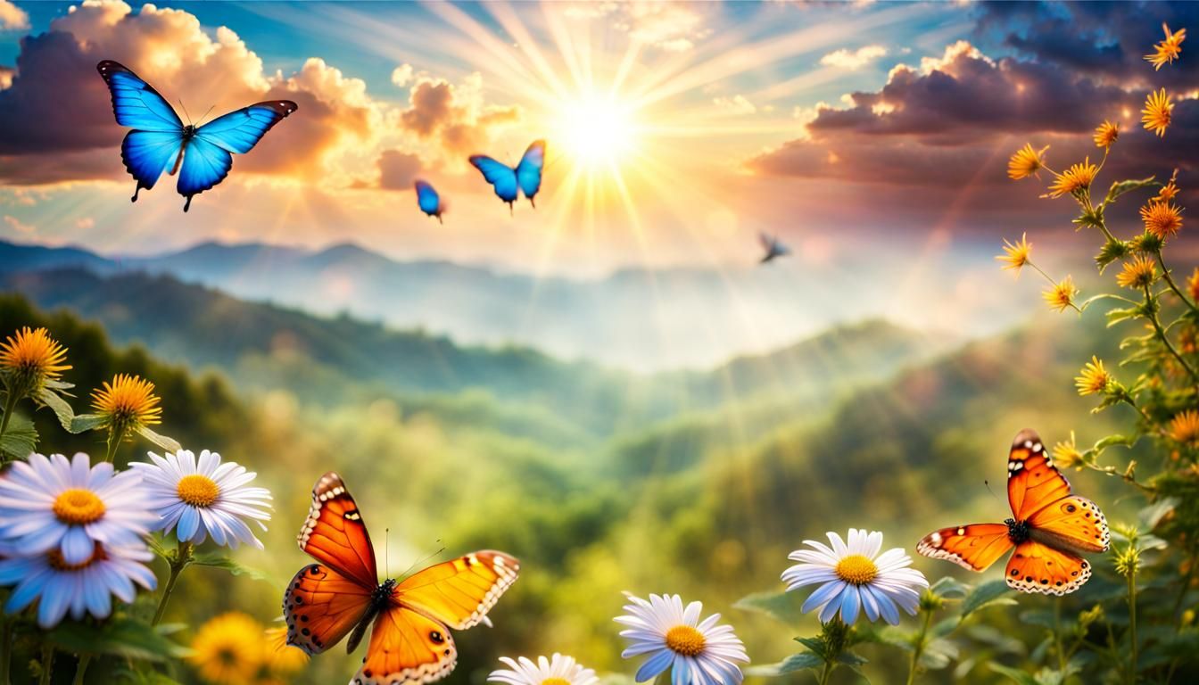 Valley of Butterflies in Divine Sunshine