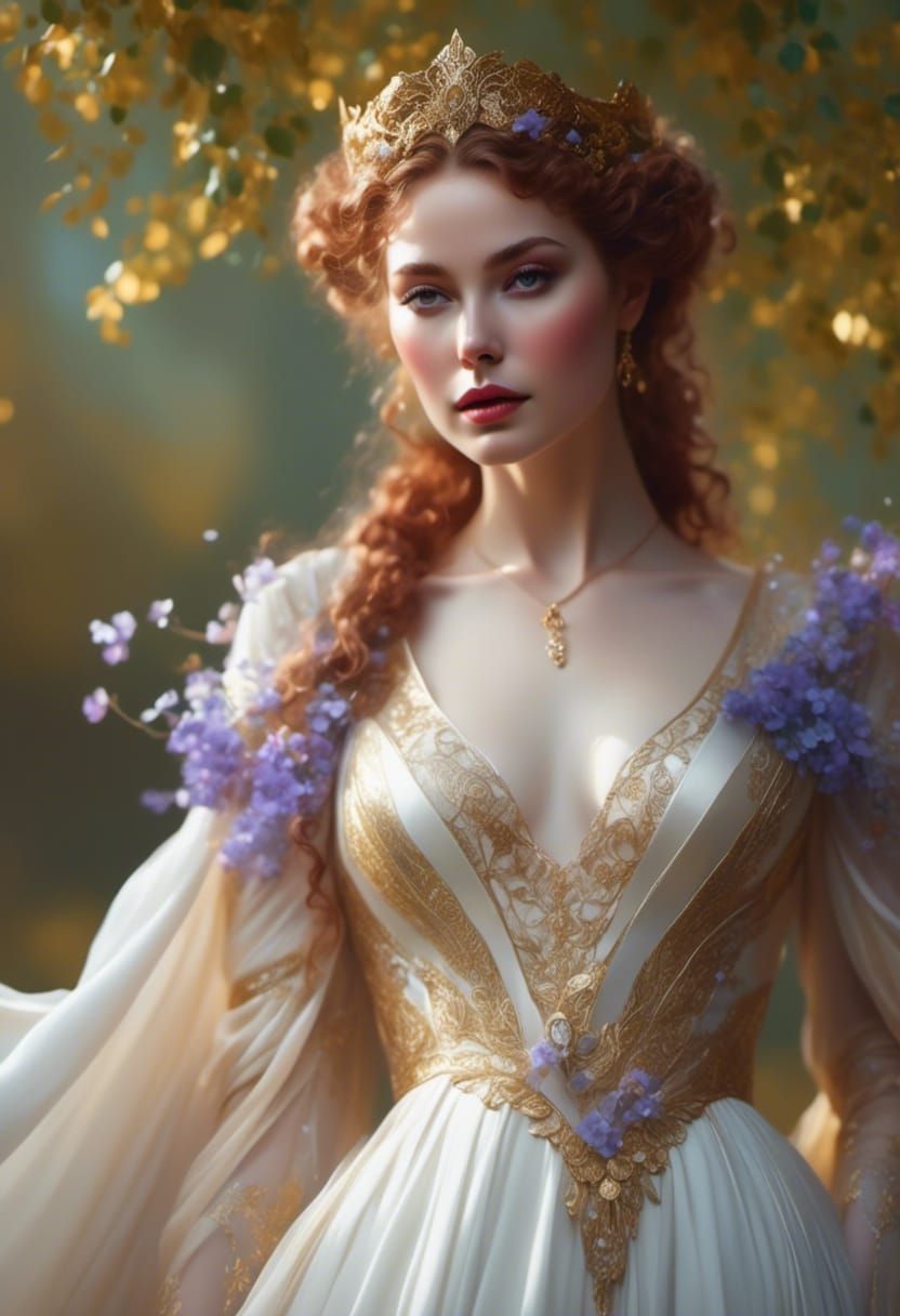 Queen Lucy Portrait in Hyperdetailed Digital Art Style