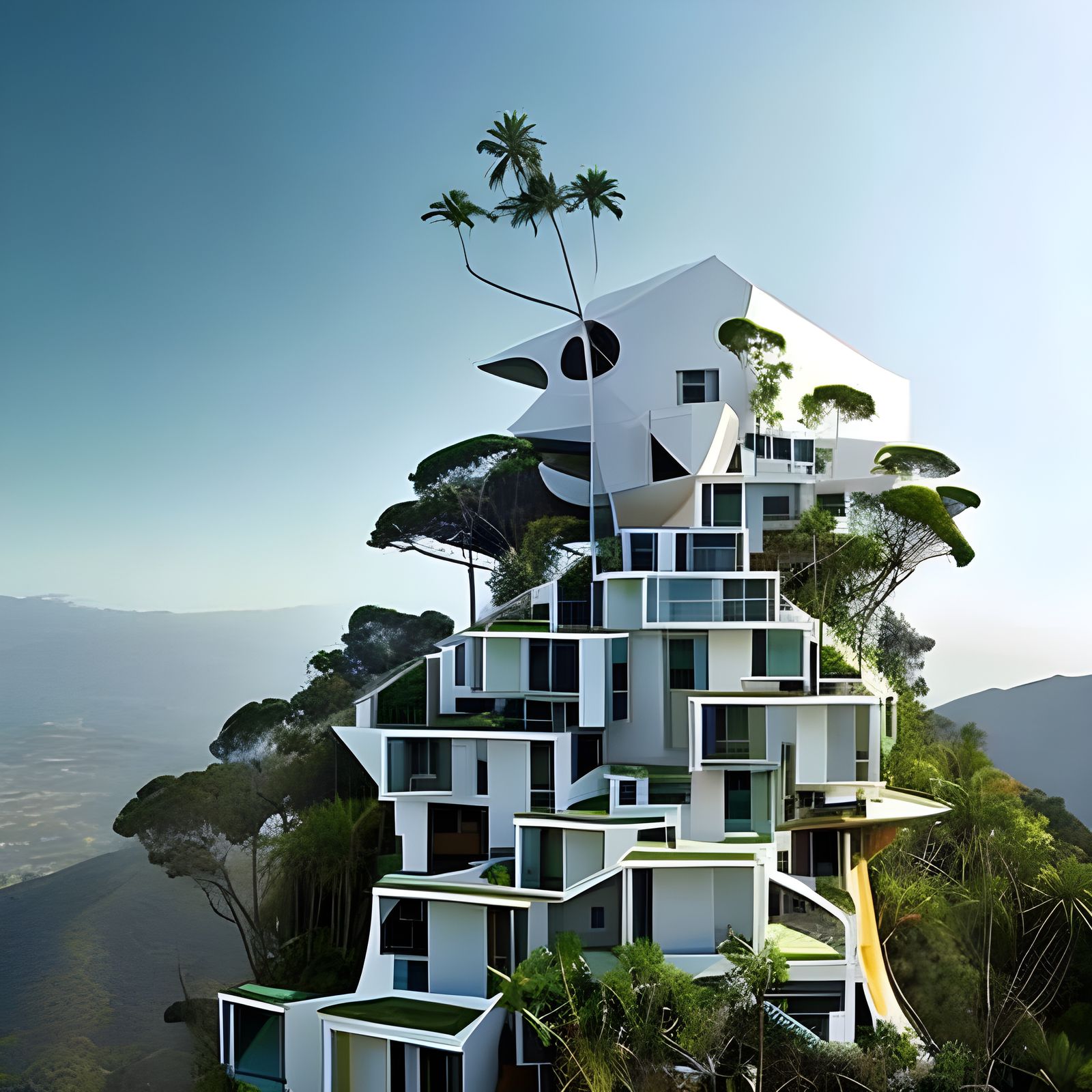 Futuristic House Interior with Optical Illusions