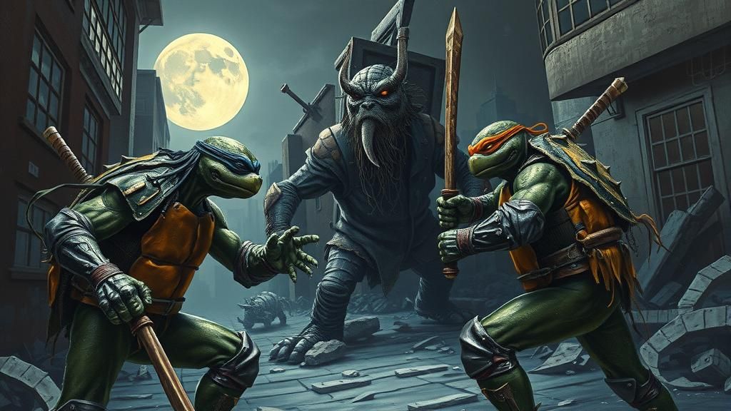 TMNT Battle Anteater Warrior in Dystopian Automatism Dreamsc...