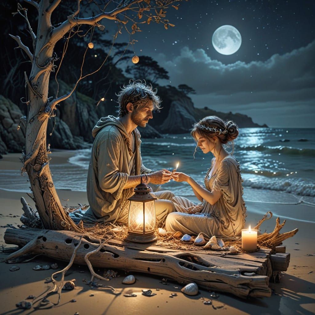 Luminous whimsical painterly
 twilight scape :: A couple pic...