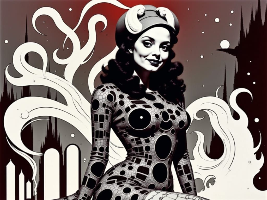 Vintage Lobster Girl Pin-up in 1940s Style