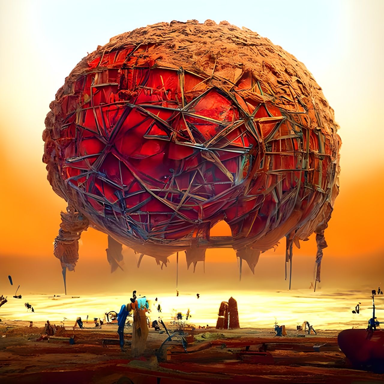 Rusty Brown Dyson Sphere Mega Structure