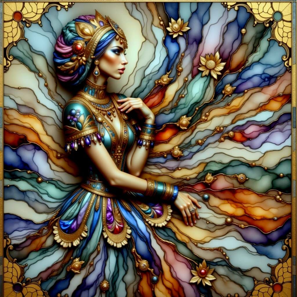 Psychedelic Garden Blooms in Cosmic Mystery