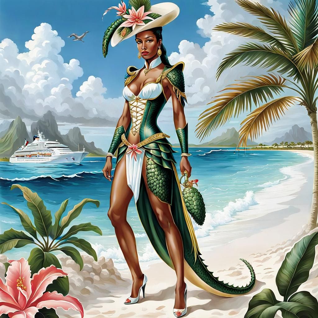 Cayman Islands as a Woman