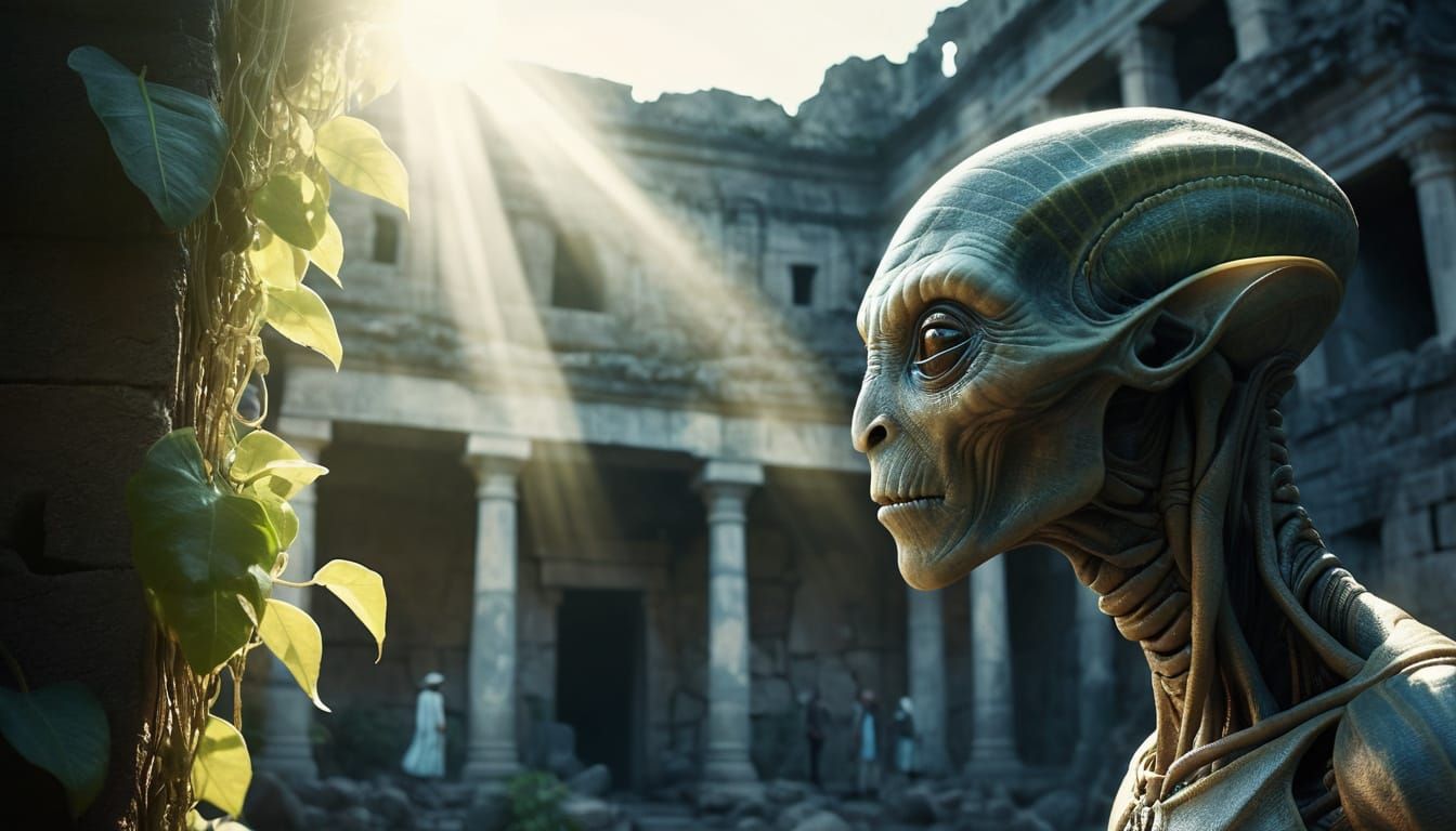 Secret Meeting: Humans and Alien in South American Ruins