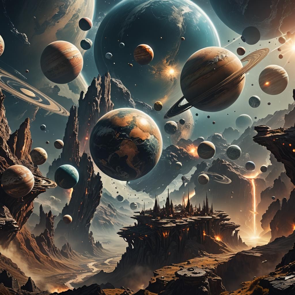 Epic Cinematic Planets in Digital Matte Painting