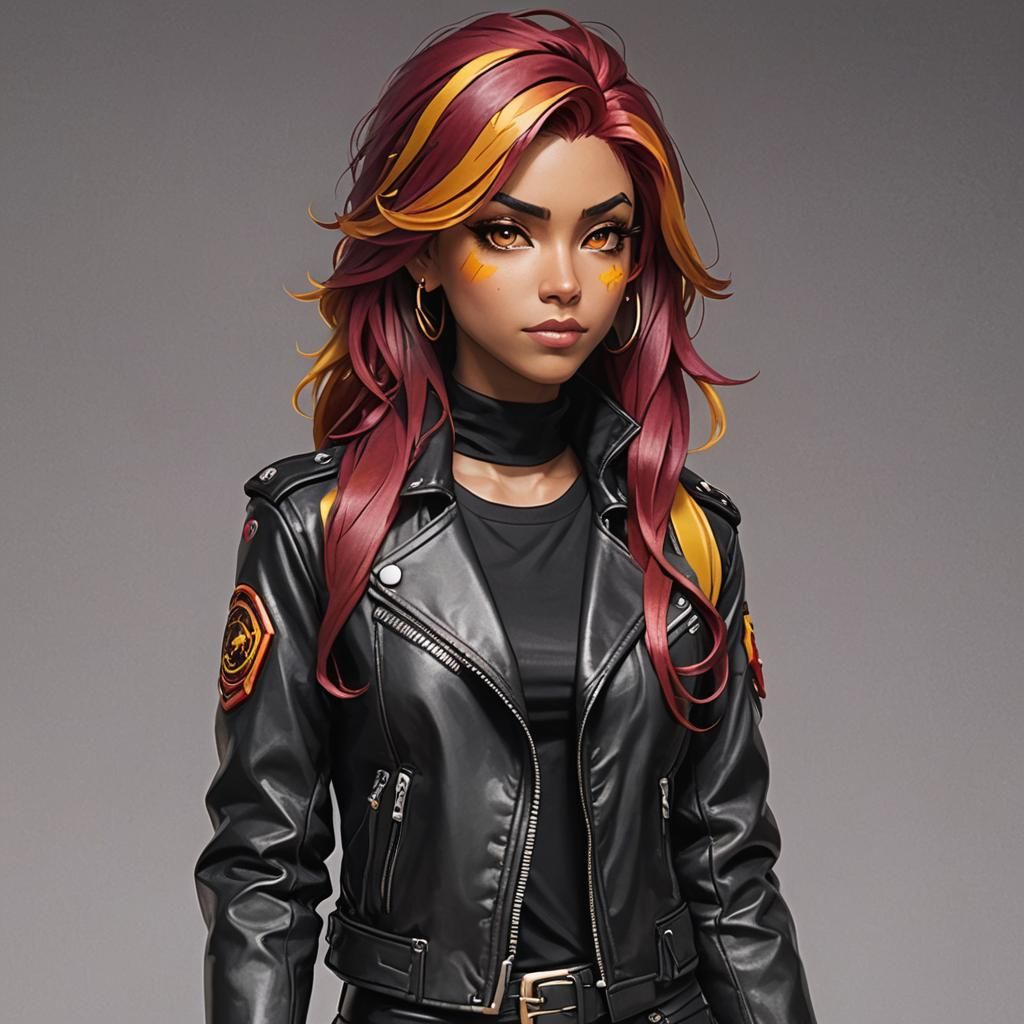 Sunset Shimmer in Cyberpunk Leather Jacket