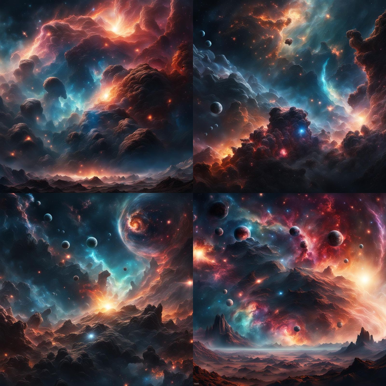 Epic Nebula Galaxy Digital Matte Painting