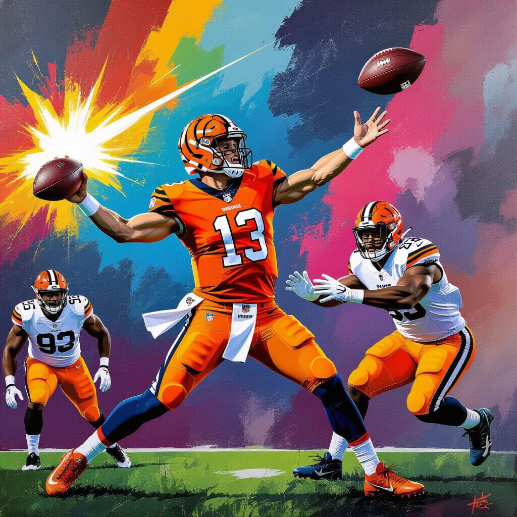 Joe Burrow's Missile Pass, Graffiti Art Style