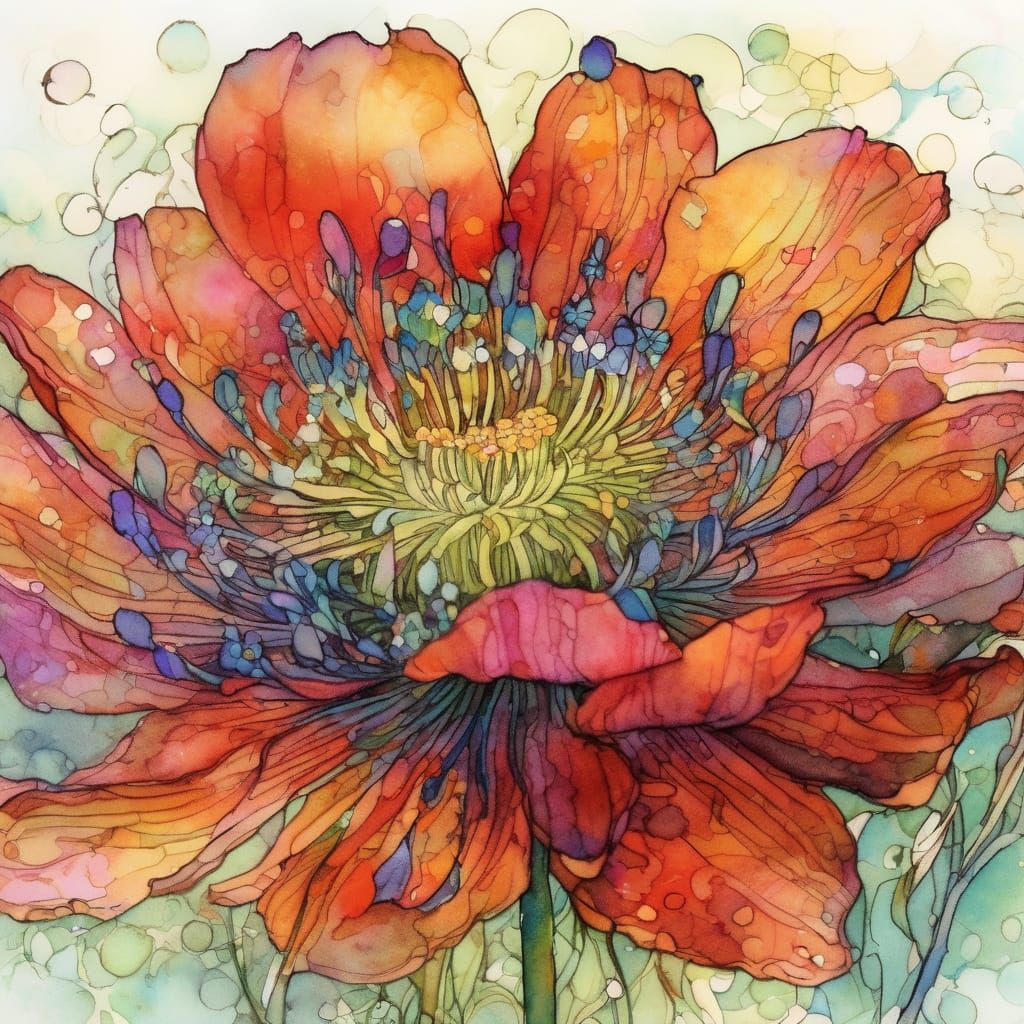 Delicate Wildflower Blooms in Vibrant Colors