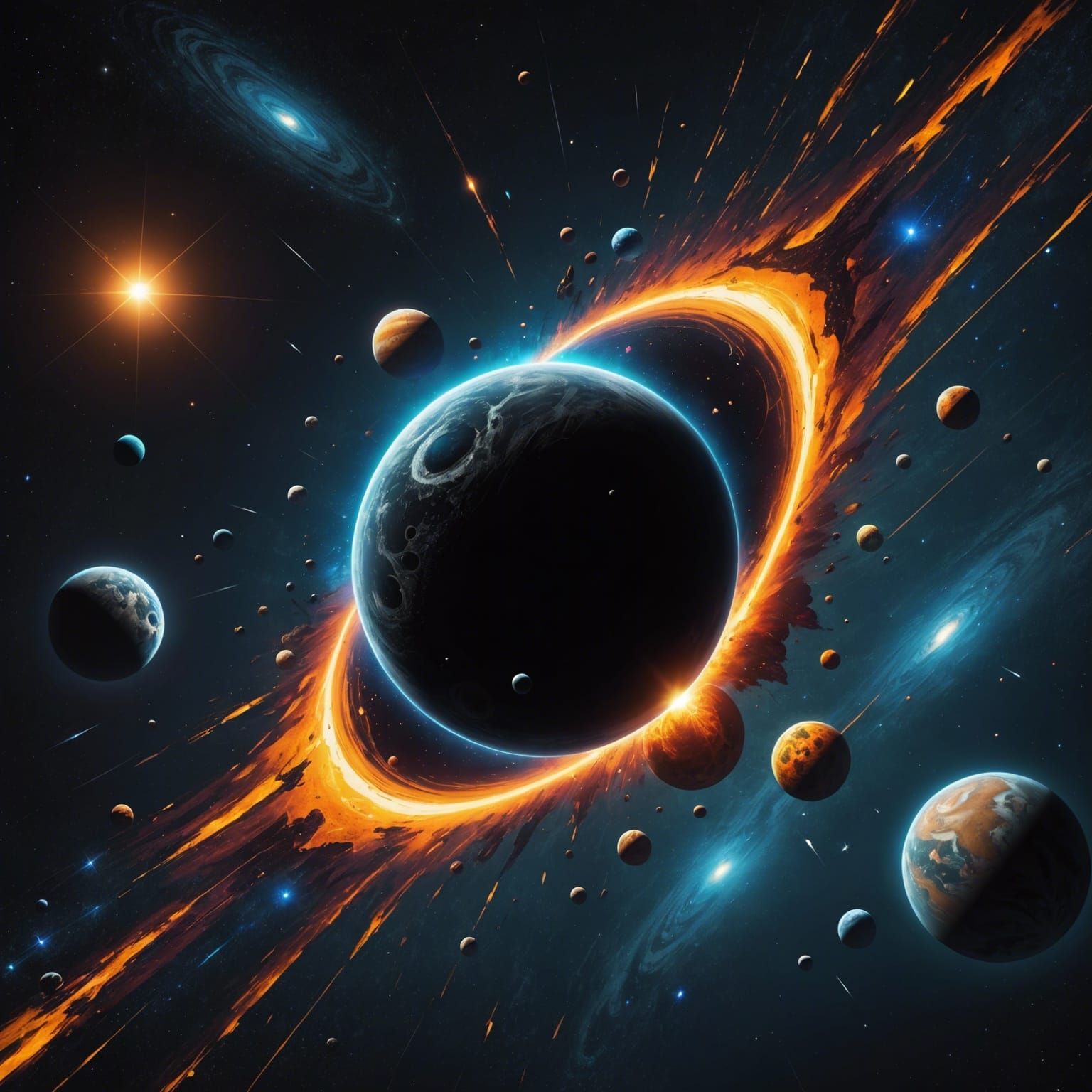 Hyperrealistic Black Holes, Shooting Stars and Planets