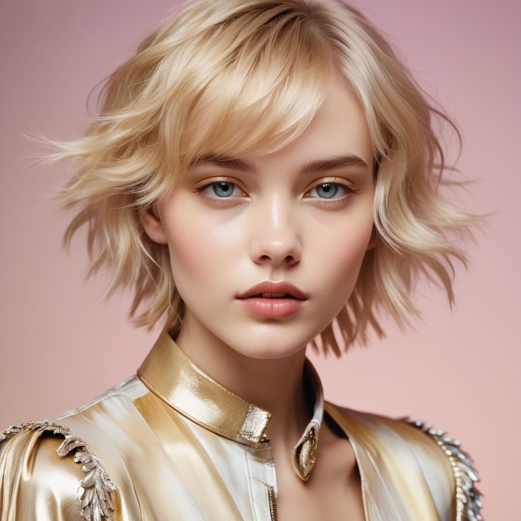 Chic Blond Hair in Glamorous Fashion Portrait